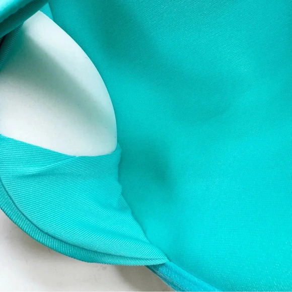 Coco Reef Contours Push Up Cameo Underwire Halter Bikini Top Turquoise Size 10 - Picture 9 of 16